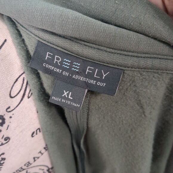 FREE FLY Women's xl extra large Thermal Fleece Open Cardigan - Olive - Picture 5 of 5